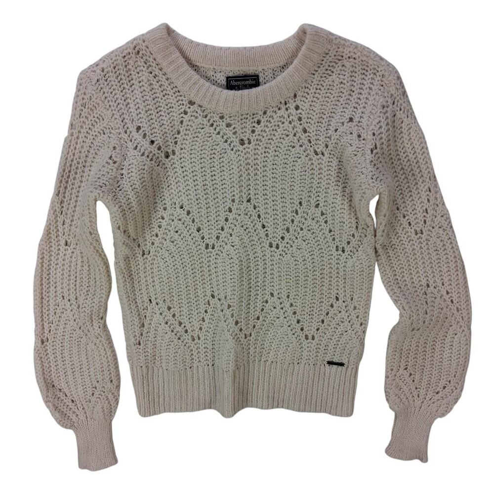 Abercrombie & Fitch Women’s Cream Chunky Knit Sweater Size Small